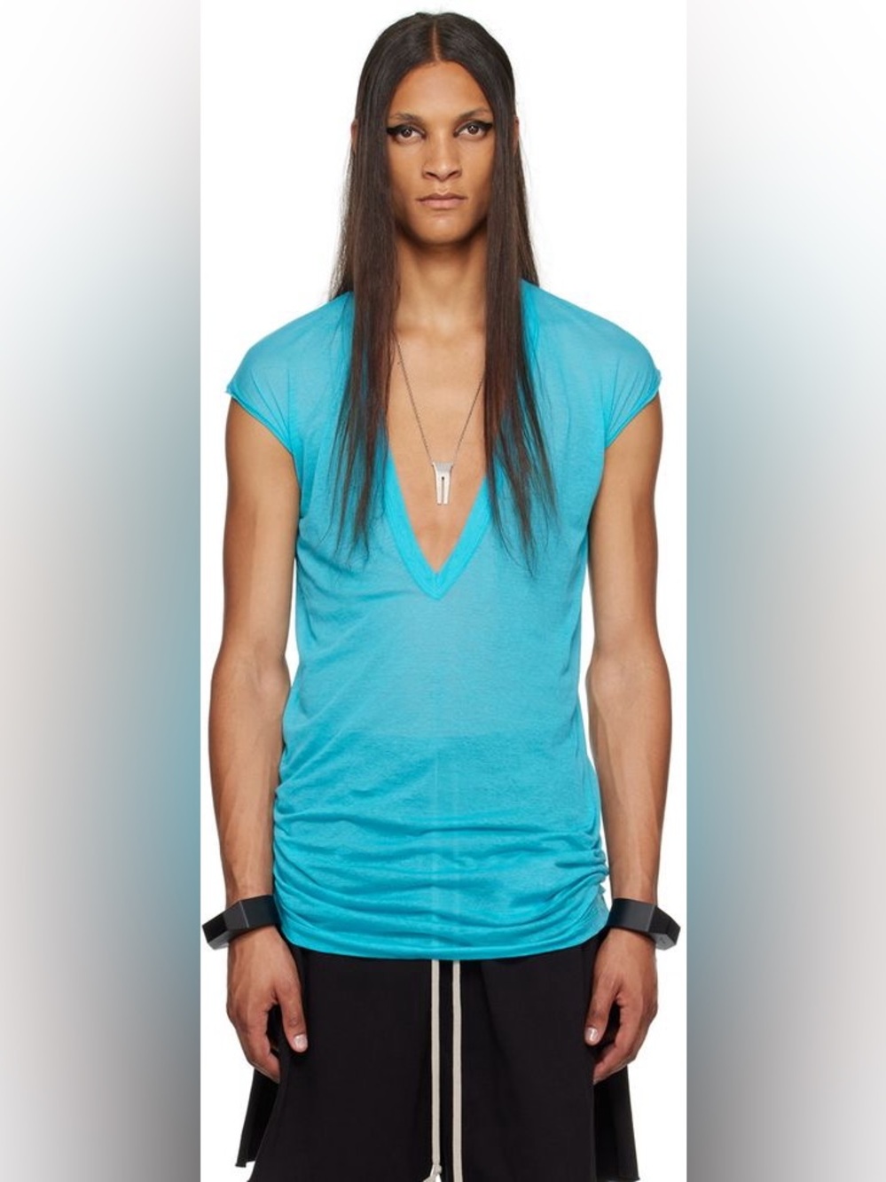 Rick Owen’s Dylan Shirt Blue Kembra Pfahler